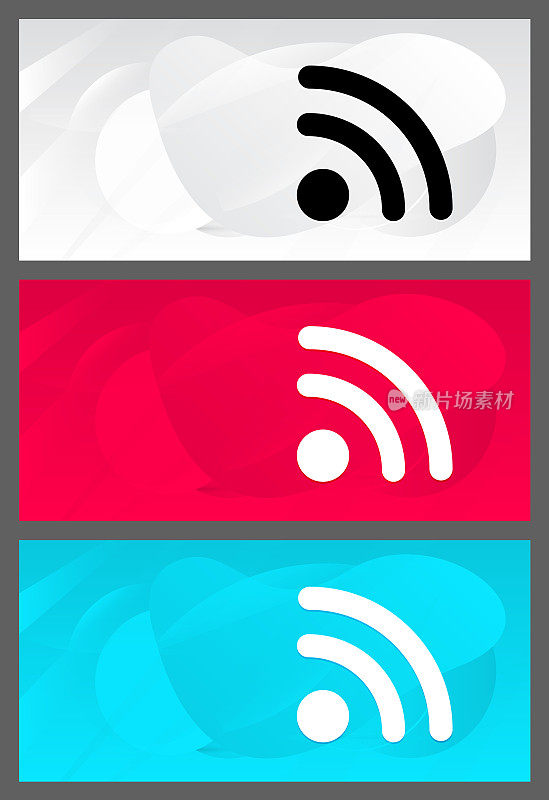 RSS Feed图标时尚现代平面设计抽象横幅设置插图